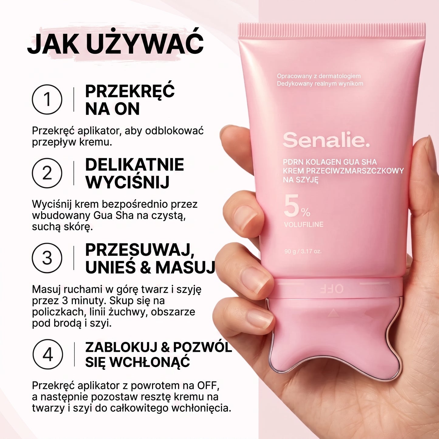 PDRN Kolagenowy Krem Do Szyi i Dekoltu Gua Sha